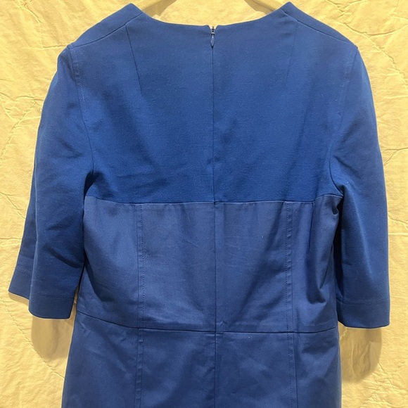 Akris Punto Baumwolle-Cotton Blue Dress w/ Zip Front A-Line Pleats Sz10Authentic - Picture 7 of 13